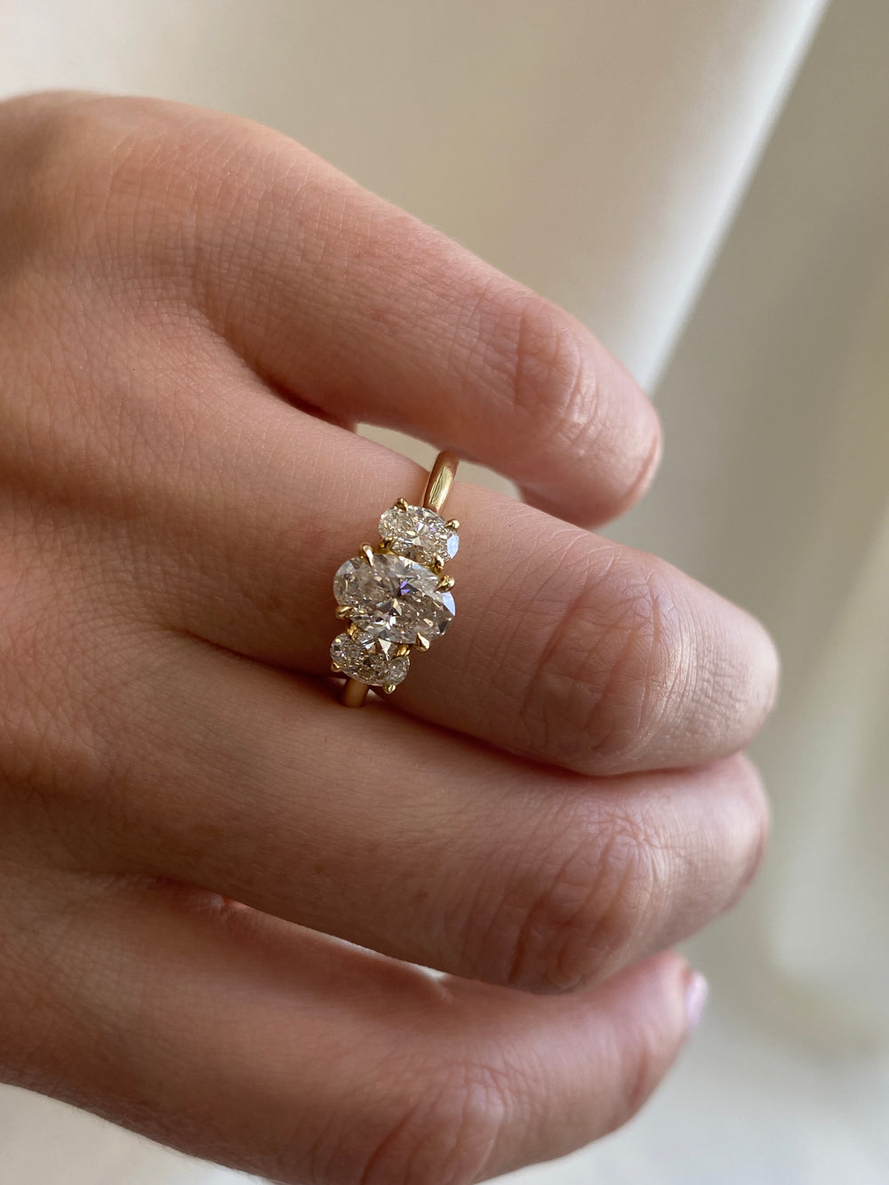 1.02ct Oval Trilogy Ring - View 