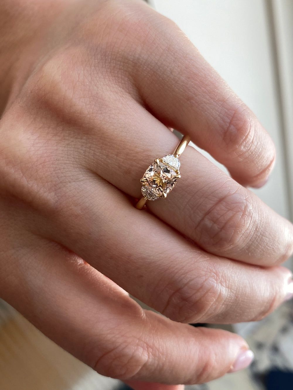 1.46ct Elongated Cushion Sapphire Elara Ring - View 