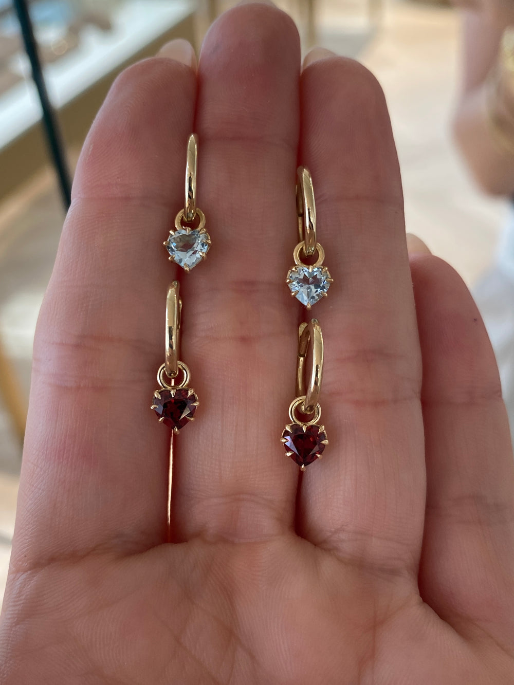 Heart Topaz Drop Earrings - View 