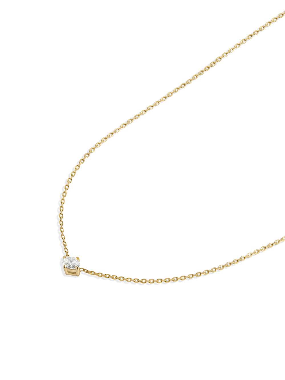 Oval Diamond Necklace - View 