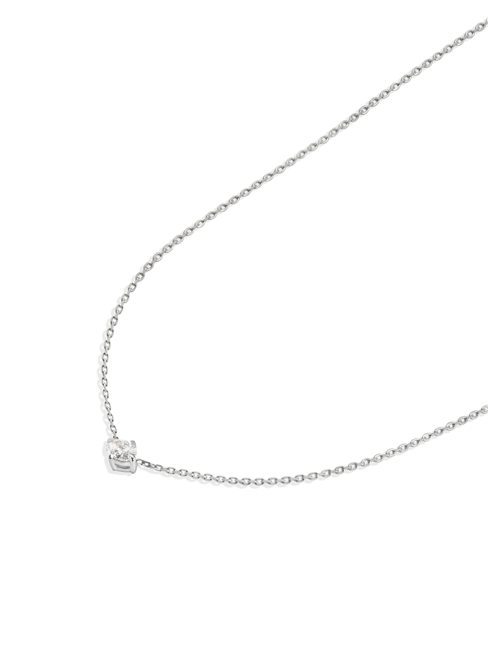 Oval Diamond Necklace - View 