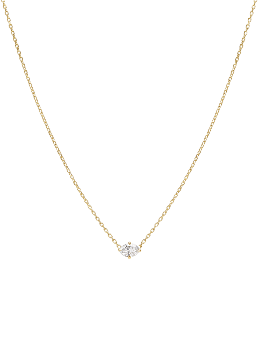Oval Diamond Necklace - View 