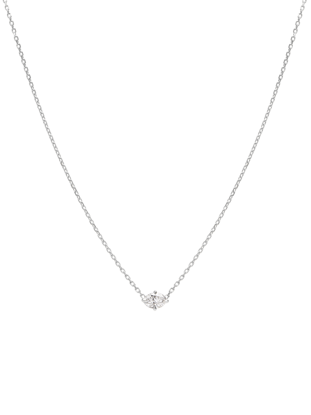 Oval Diamond Necklace - View 