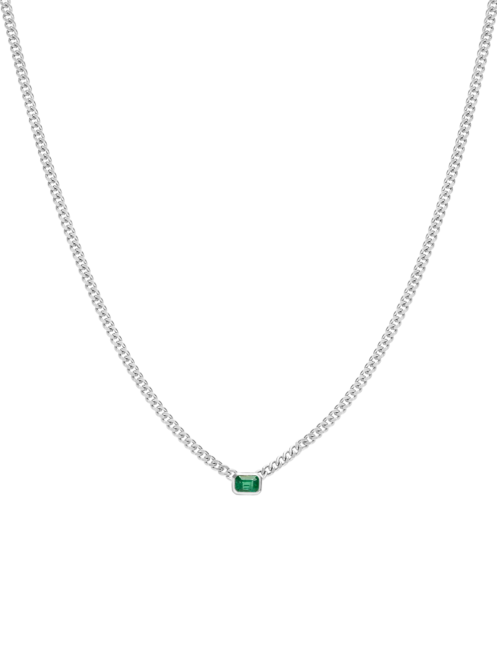 Emerald Curb Necklace - View 