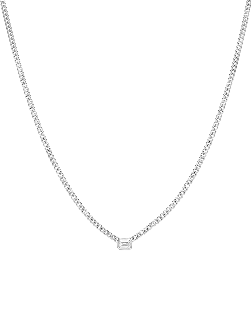 Emerald Curb Necklace - View 