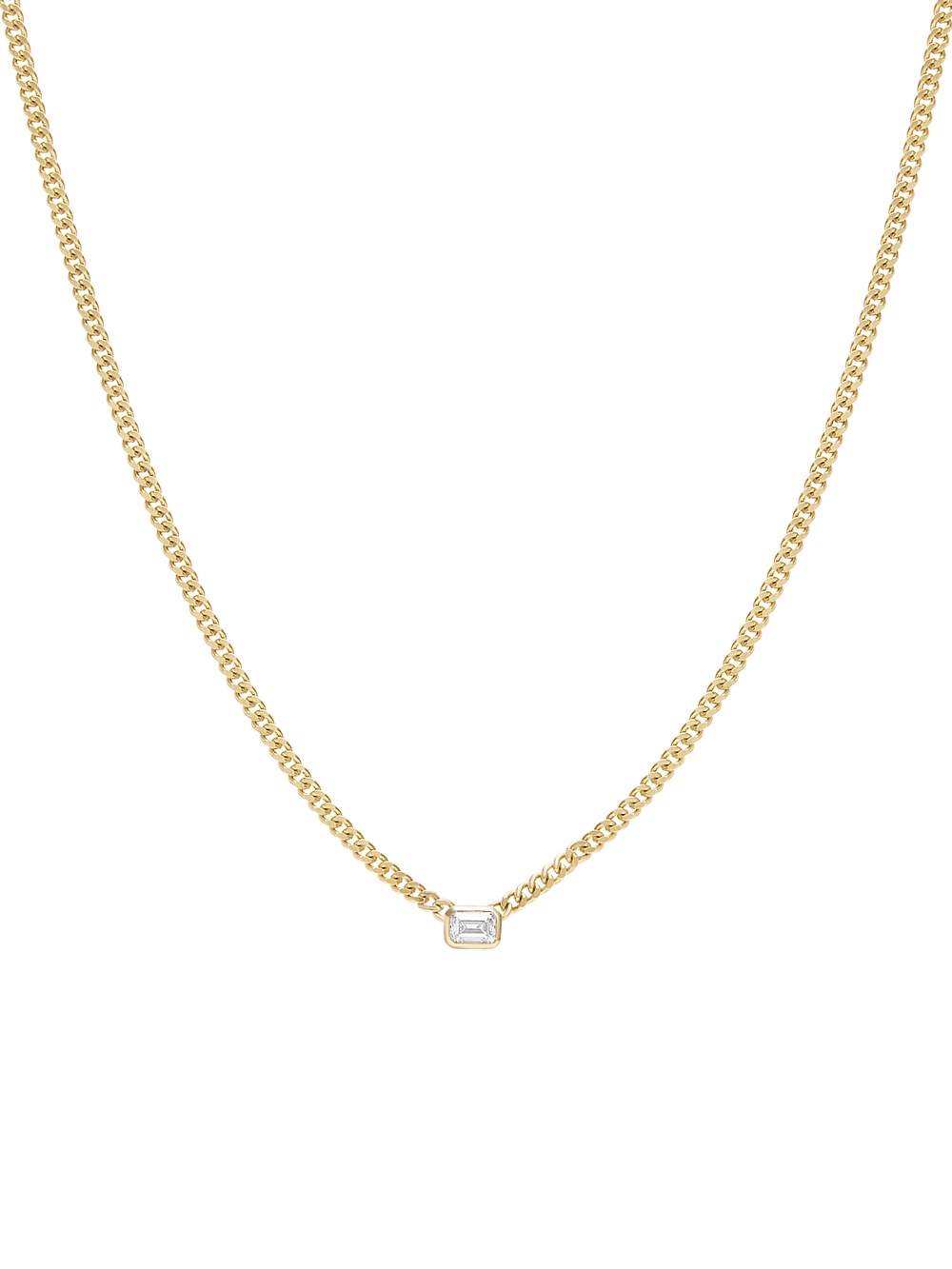 Emerald Curb Necklace - View 