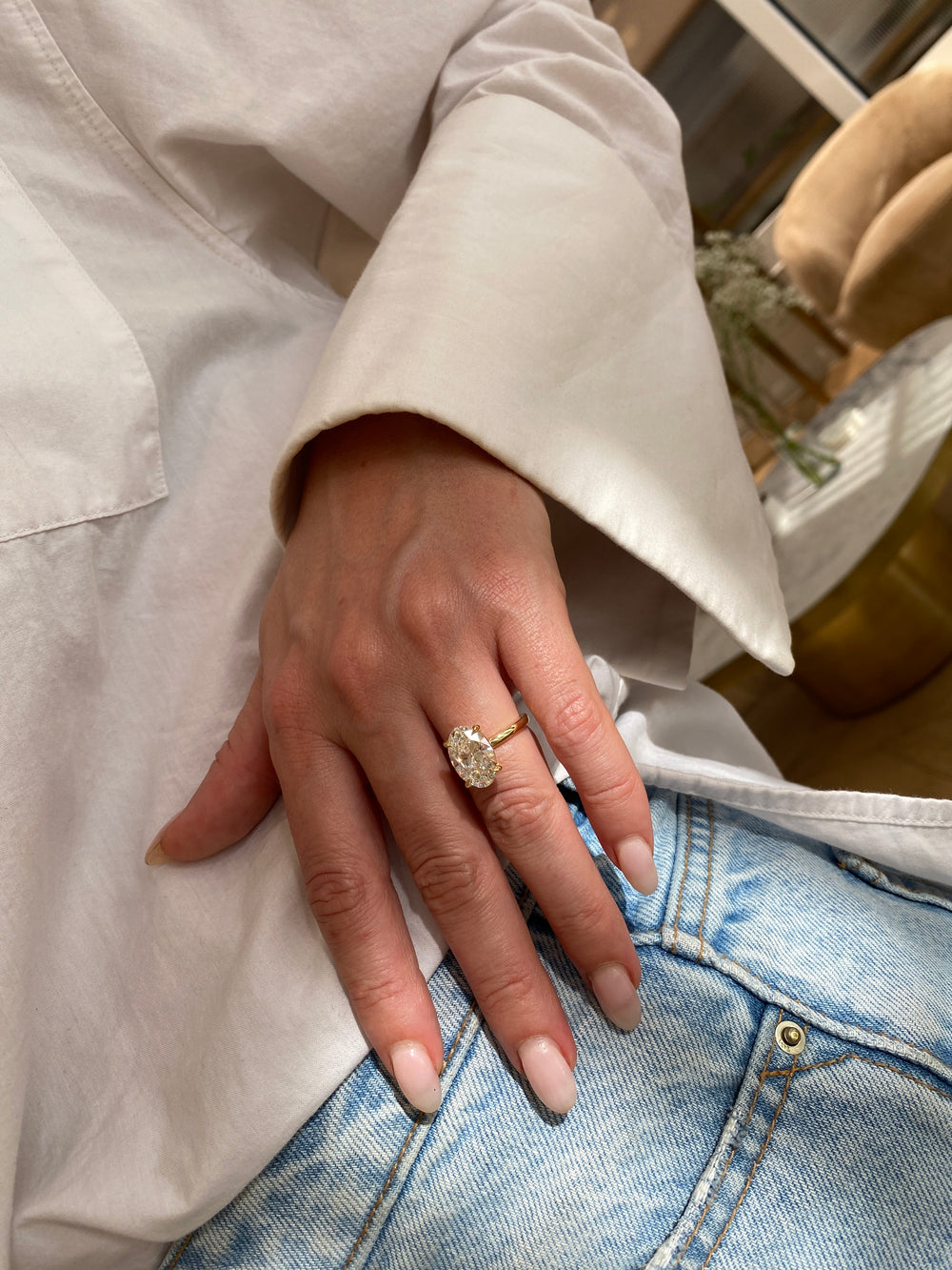 Oval Ceremonial Solitaire Ring - View 