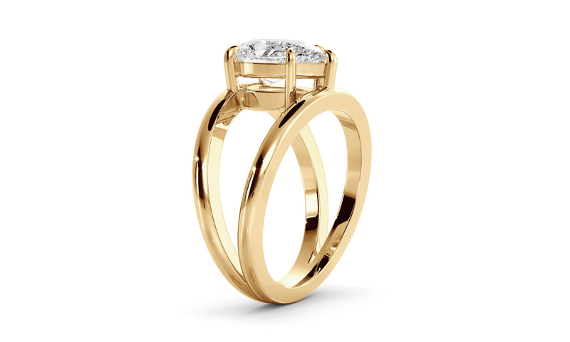 Pear Signature Double Band Ring