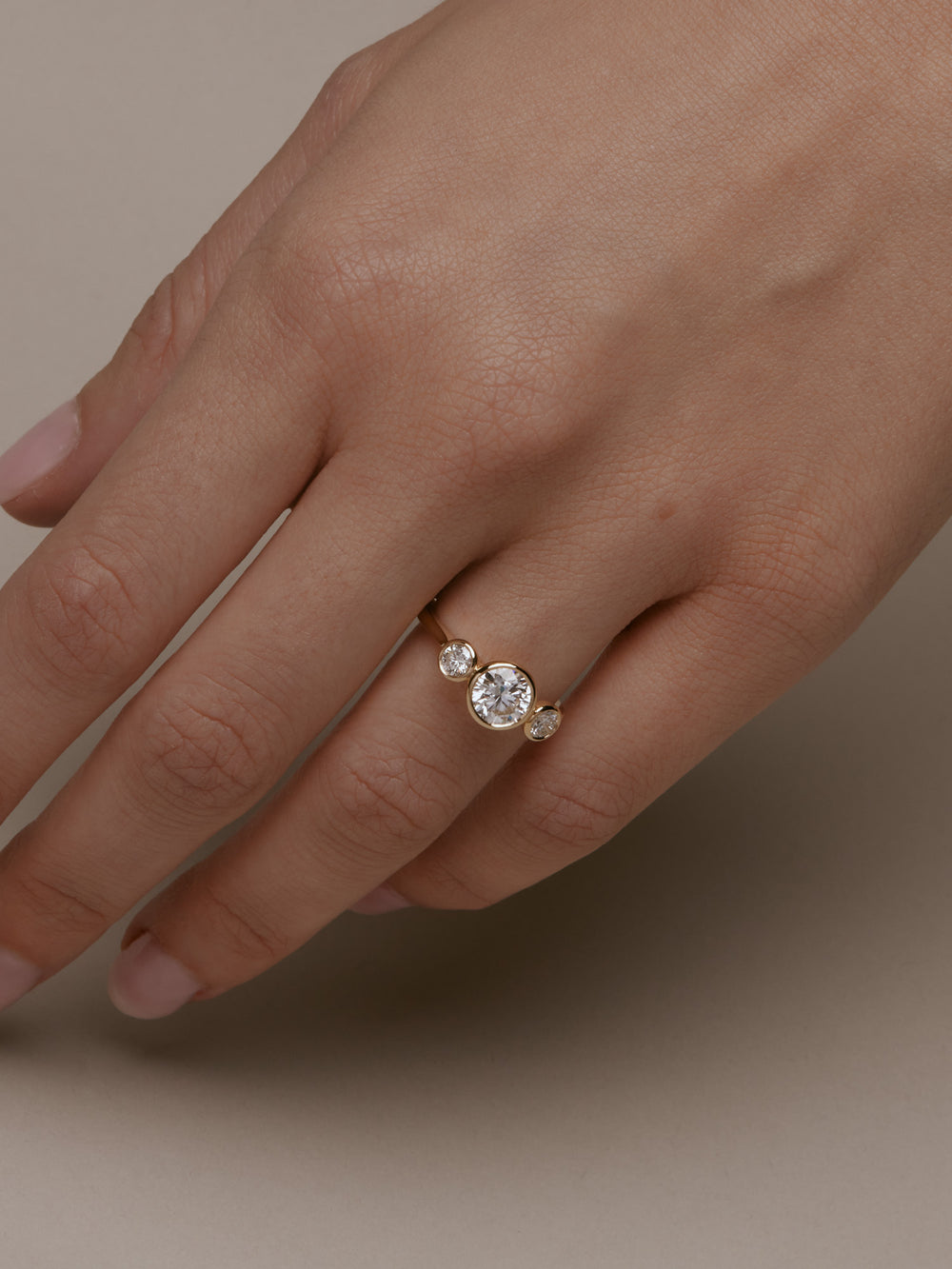 1.03ct Round Bezel Cosmic Trio Ring - View 