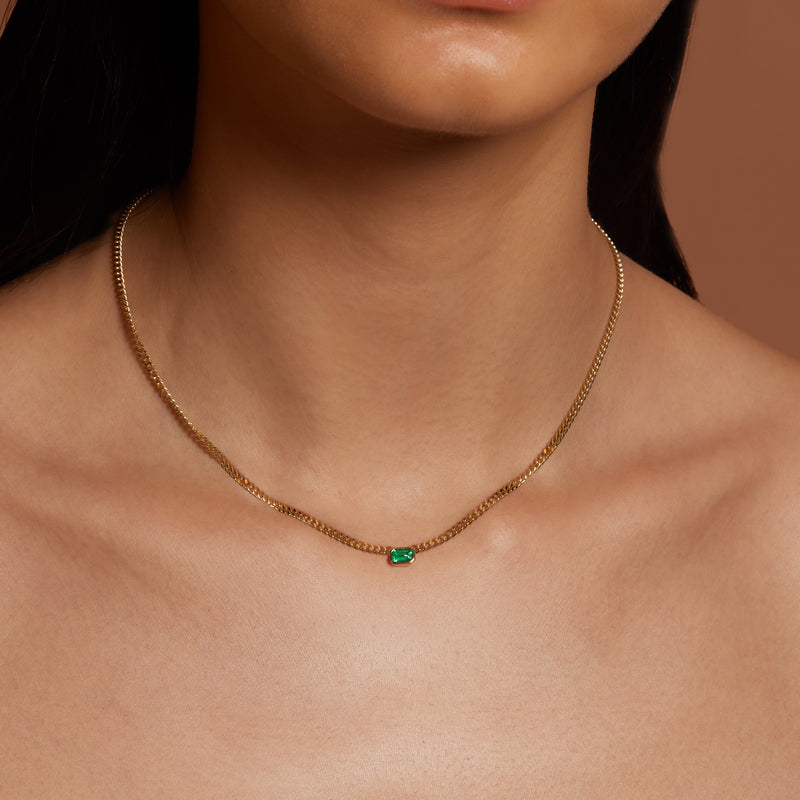 Emerald Curb Necklace