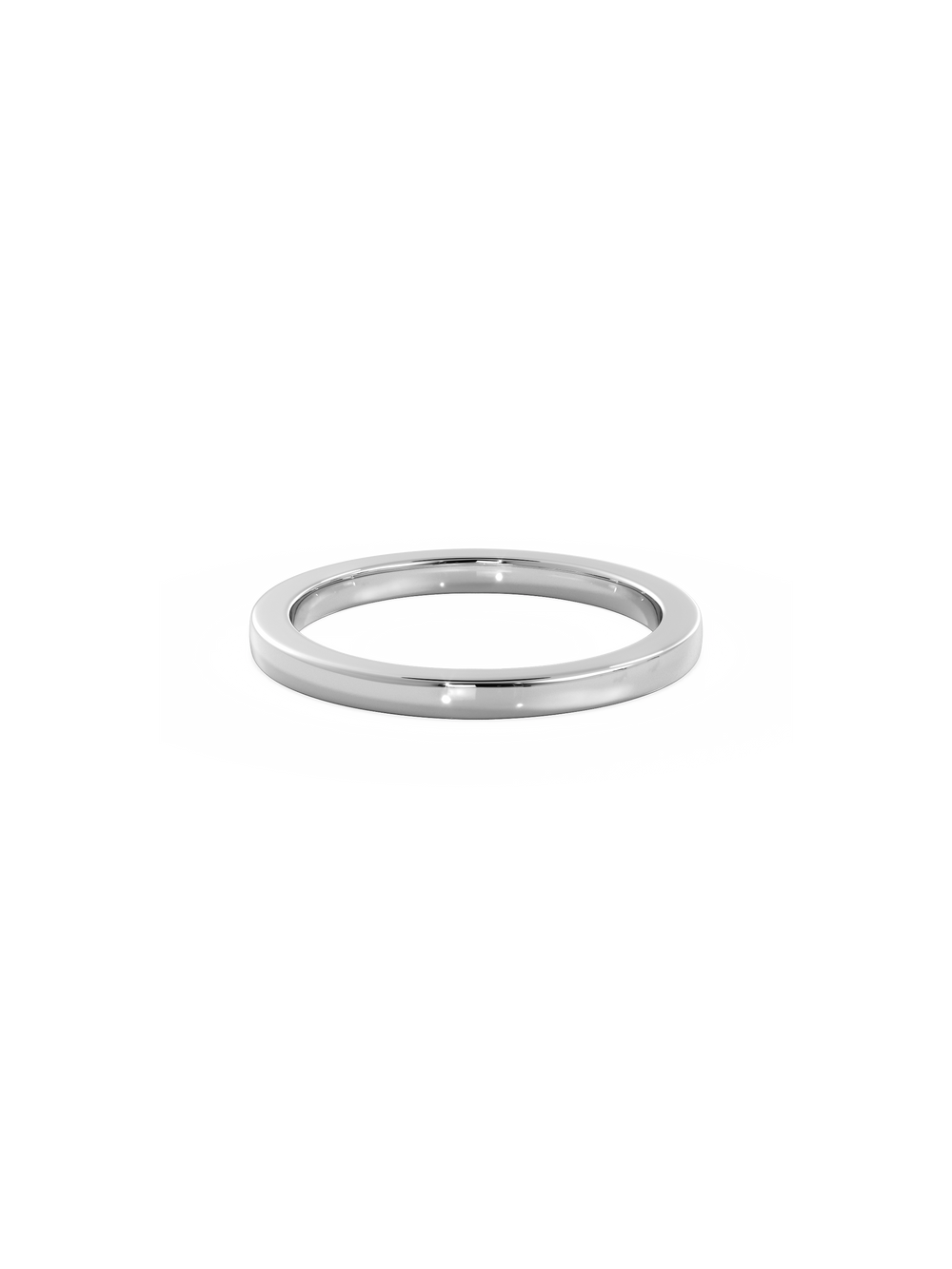 Square Edge Signature Plain Ring - View 