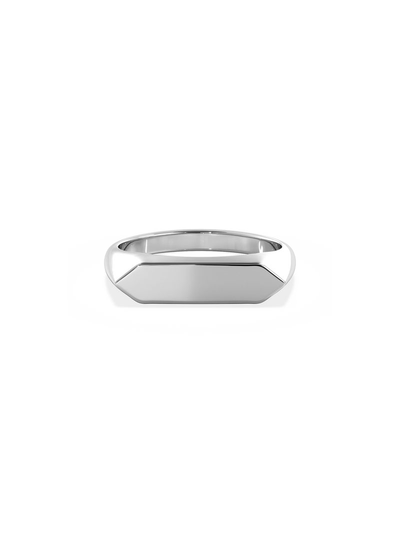 Slim Shield Signet Ring