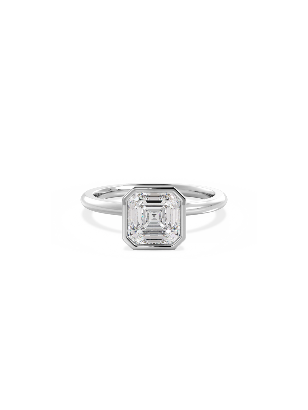 Asscher Signature Bezel Solitaire - View 