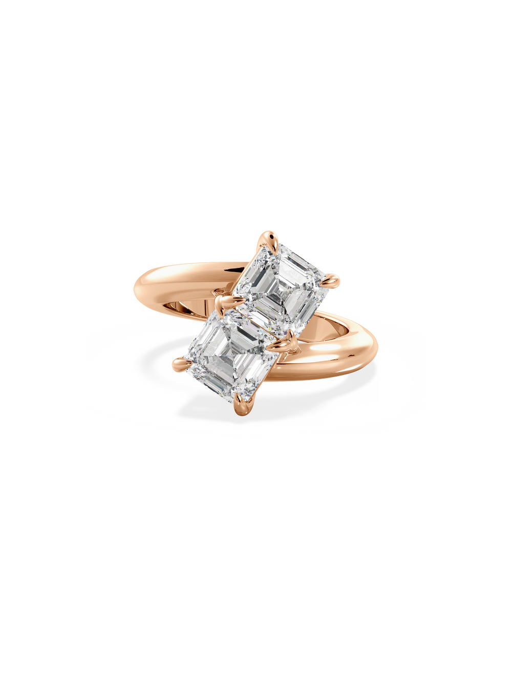 Asscher Jean Toi et Moi Ring - View 