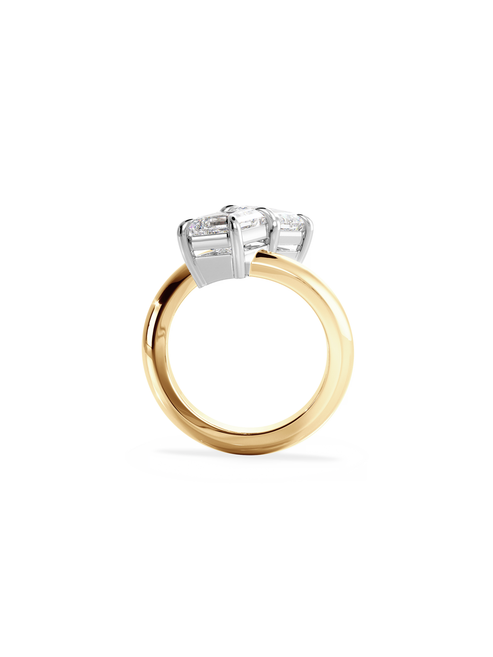 Asscher Jean Toi et Moi Ring - View 