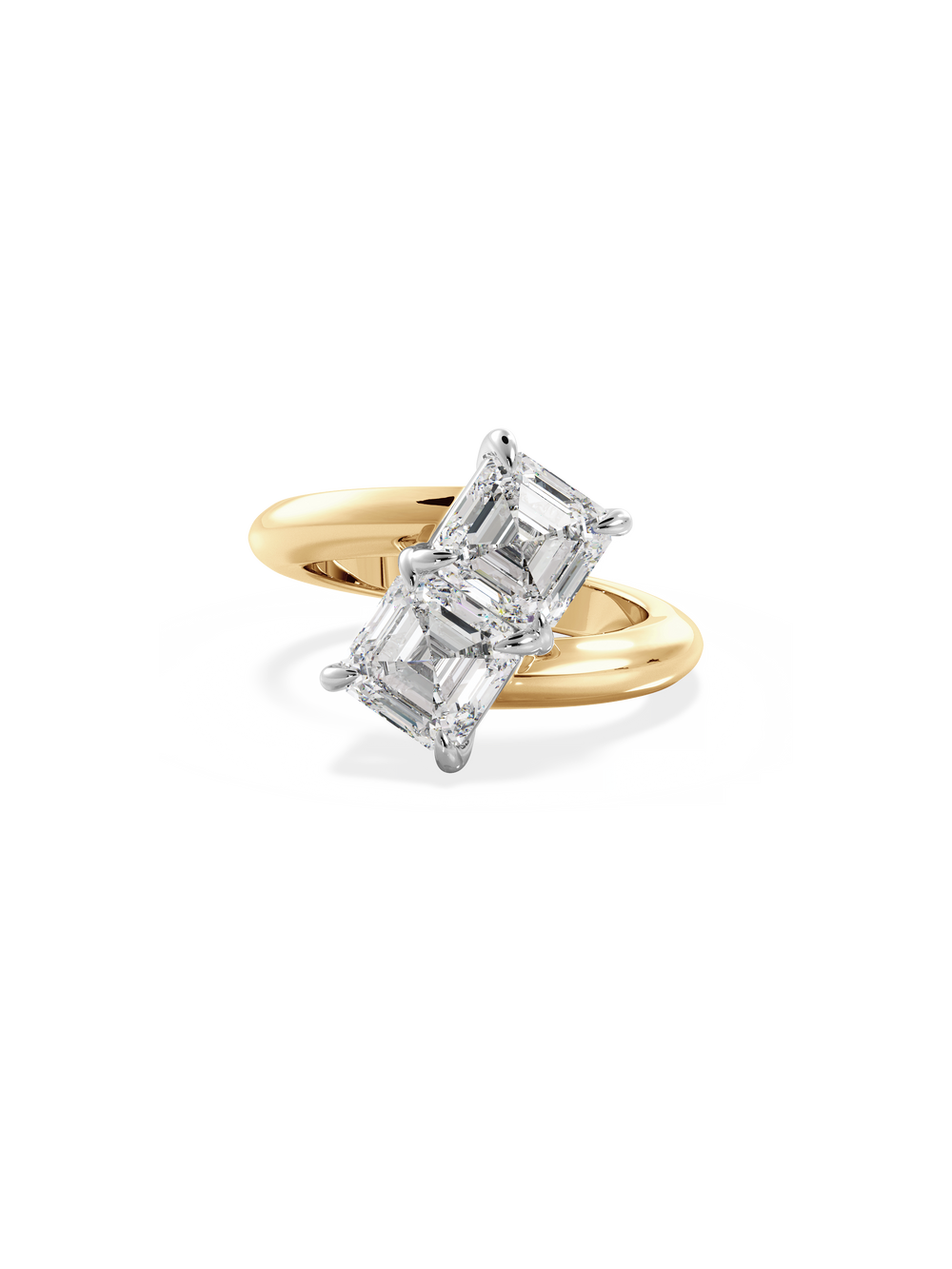 Asscher Jean Toi et Moi Ring - View 