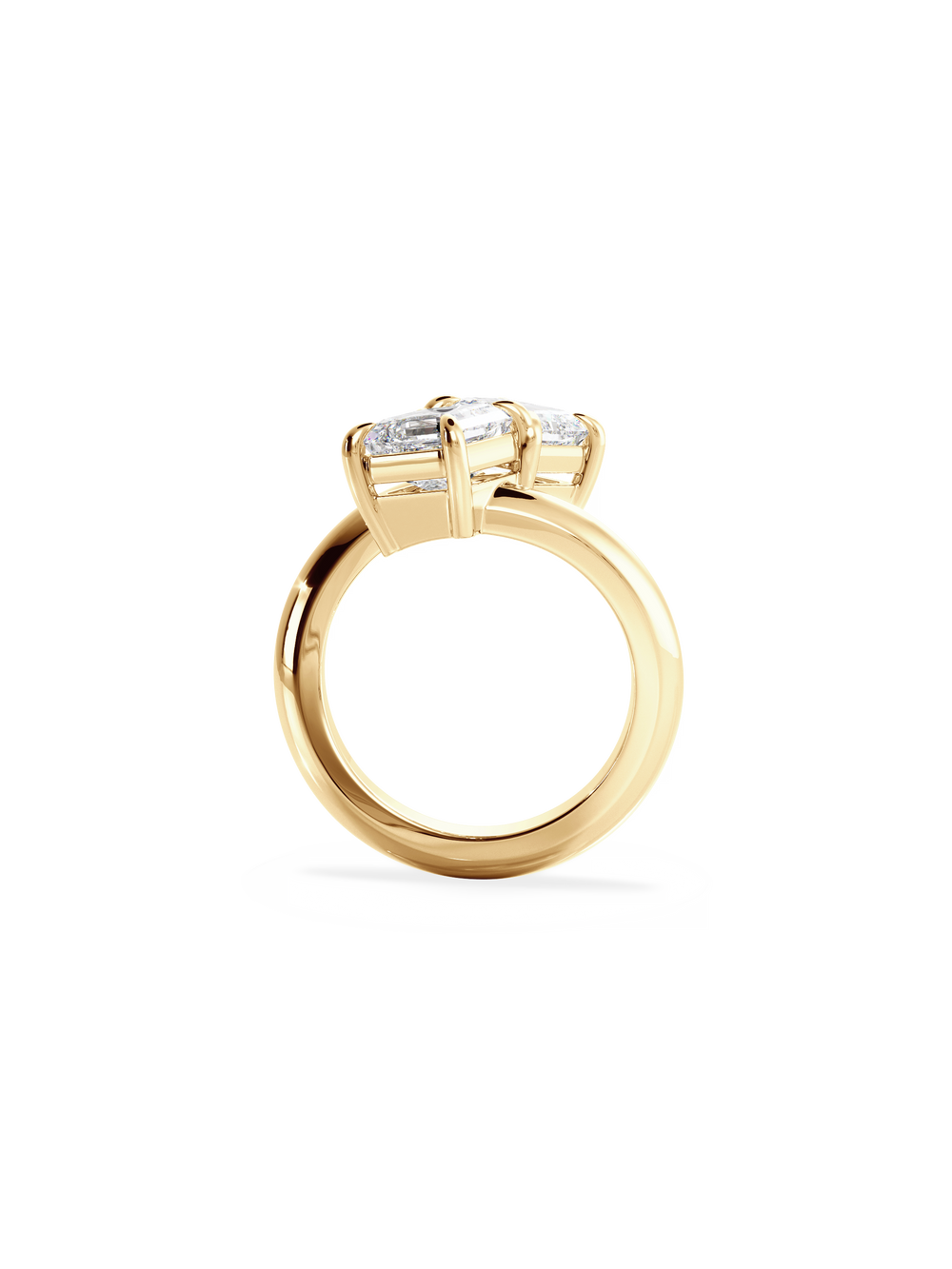 Asscher Jean Toi et Moi Ring - View 