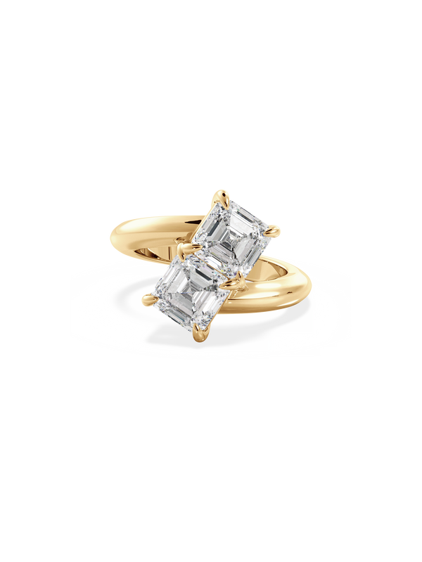 Asscher Jean Toi et Moi Ring