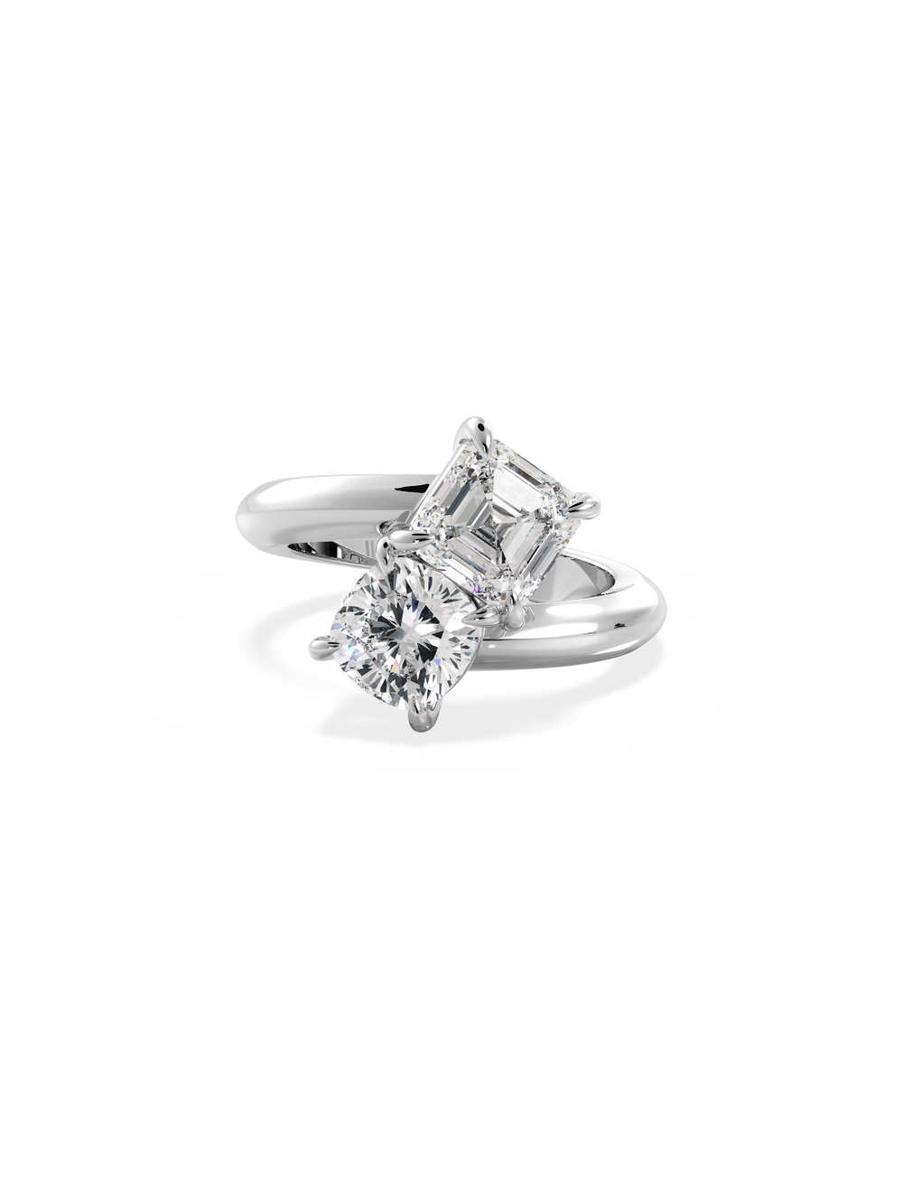 Asscher Jean Toi et Moi Ring - View 