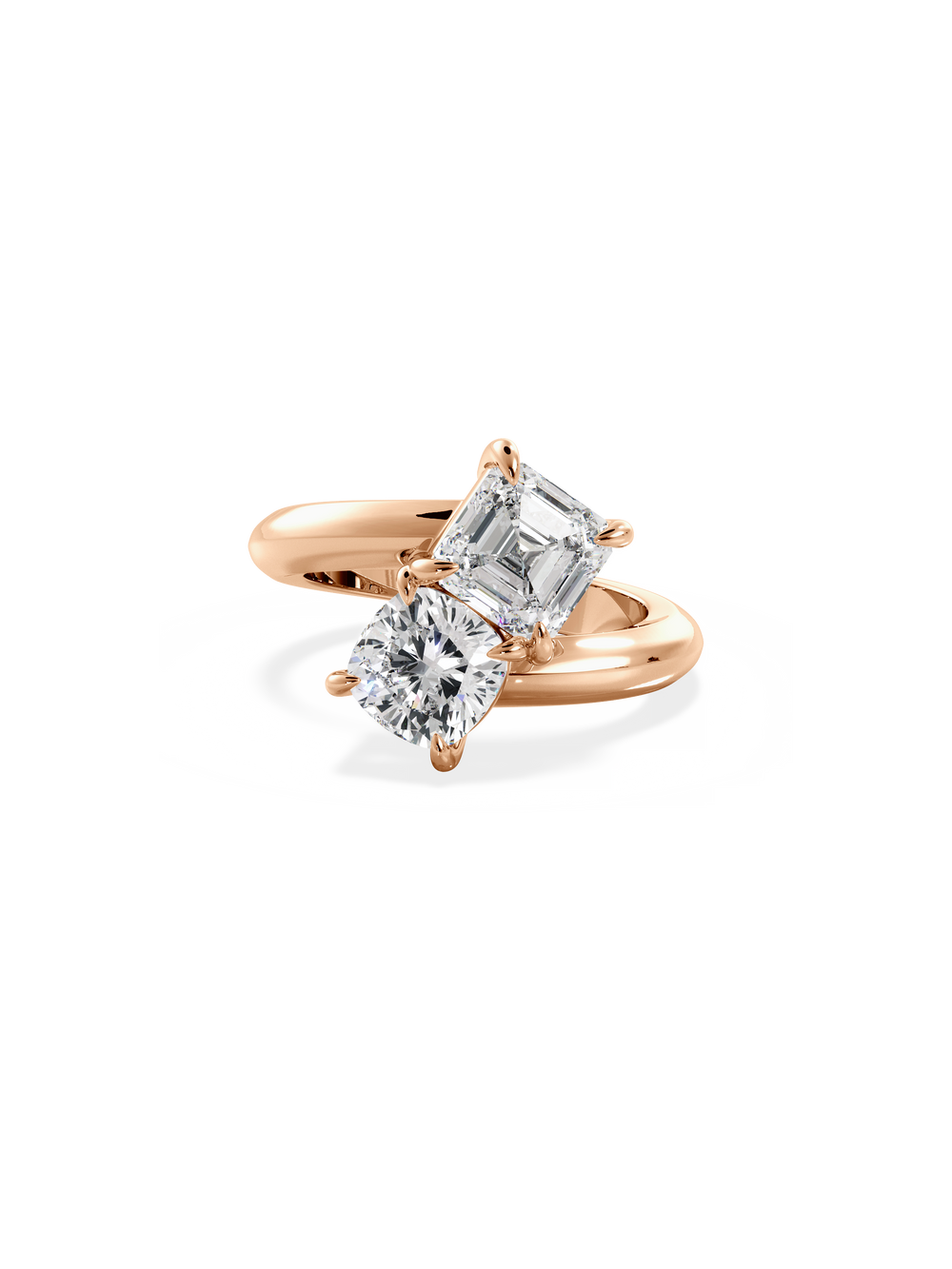 Asscher Jean Toi et Moi Ring - View 