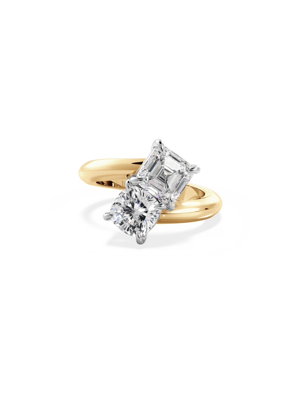 Asscher Jean Toi et Moi Ring - View 