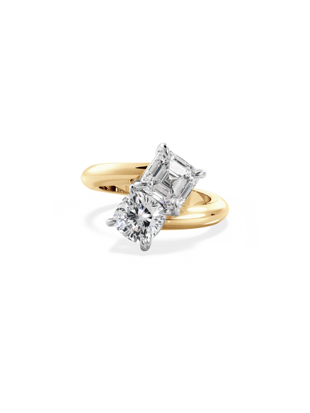 Asscher Jean Toi et Moi Ring
