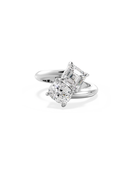 Asscher Jean Toi et Moi Ring