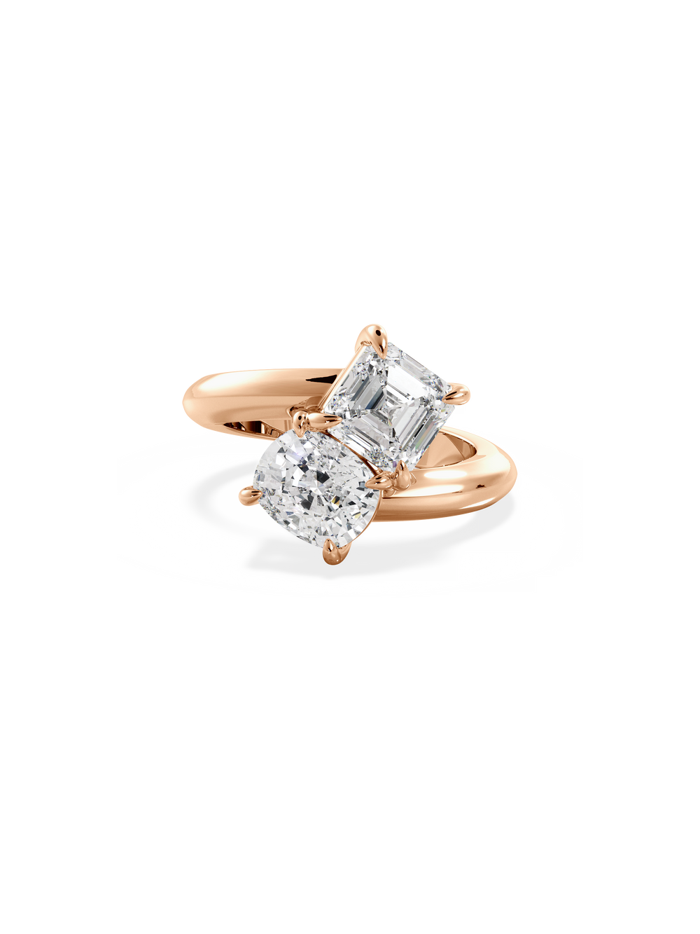 Asscher Jean Toi et Moi Ring - View 