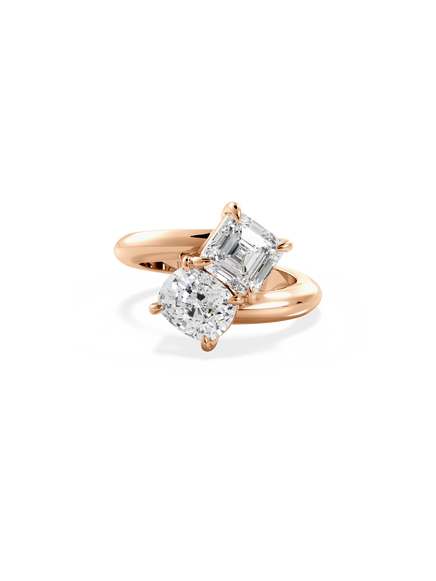 Asscher Jean Toi et Moi Ring