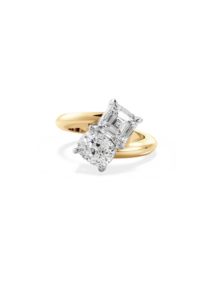 Asscher Jean Toi et Moi Ring