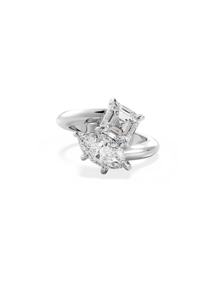 Asscher Jean Toi et Moi Ring