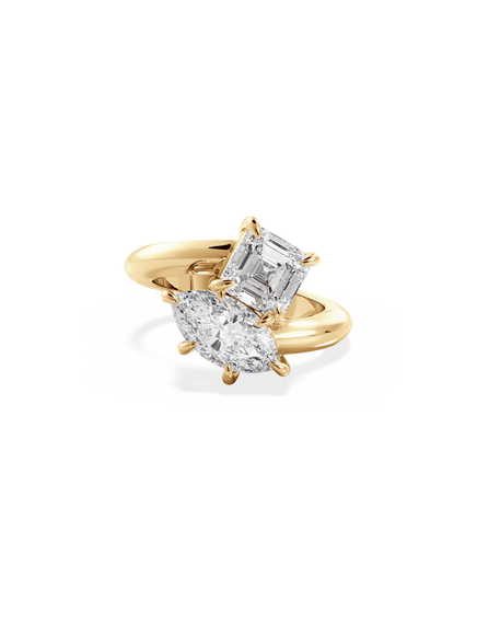 Asscher Jean Toi et Moi Ring