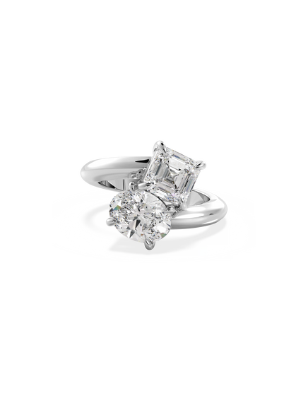 Asscher Jean Toi et Moi Ring