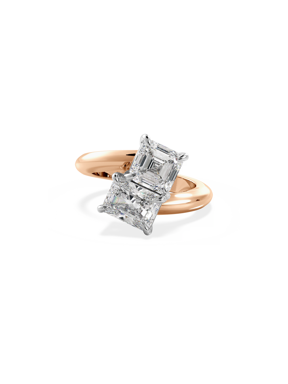 Asscher Jean Toi et Moi Ring - View 