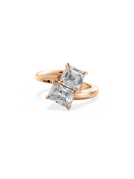 Asscher Jean Toi et Moi Ring