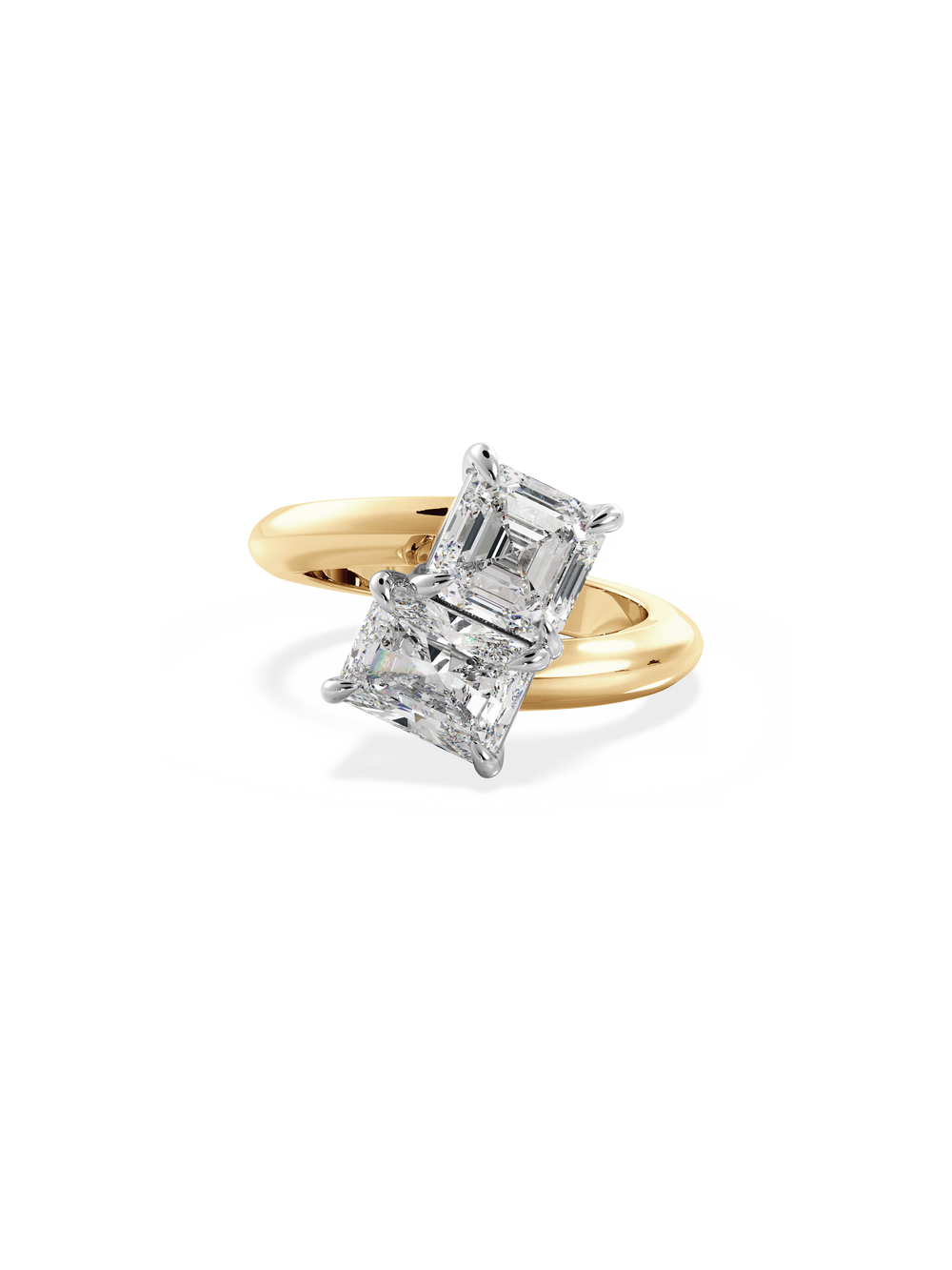 Asscher Jean Toi et Moi Ring - View 