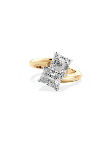 Asscher Jean Toi et Moi Ring
