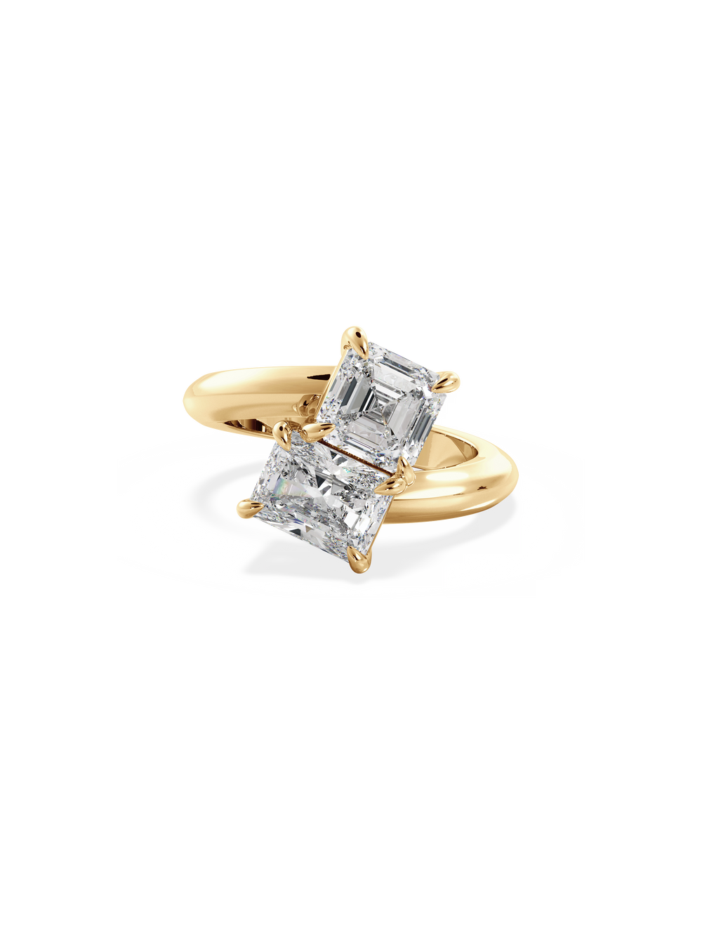 Asscher Jean Toi et Moi Ring - View 
