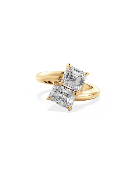 Asscher Jean Toi et Moi Ring