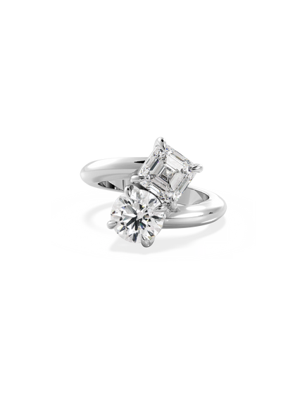 Asscher Jean Toi et Moi Ring