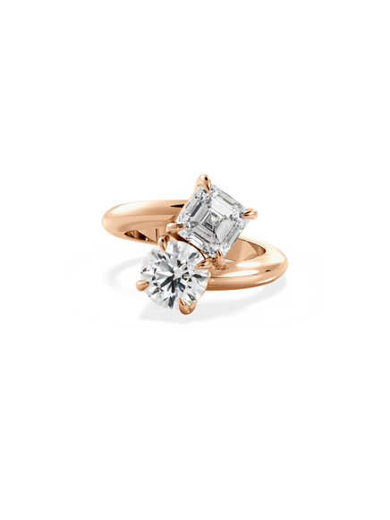 Asscher Jean Toi et Moi Ring