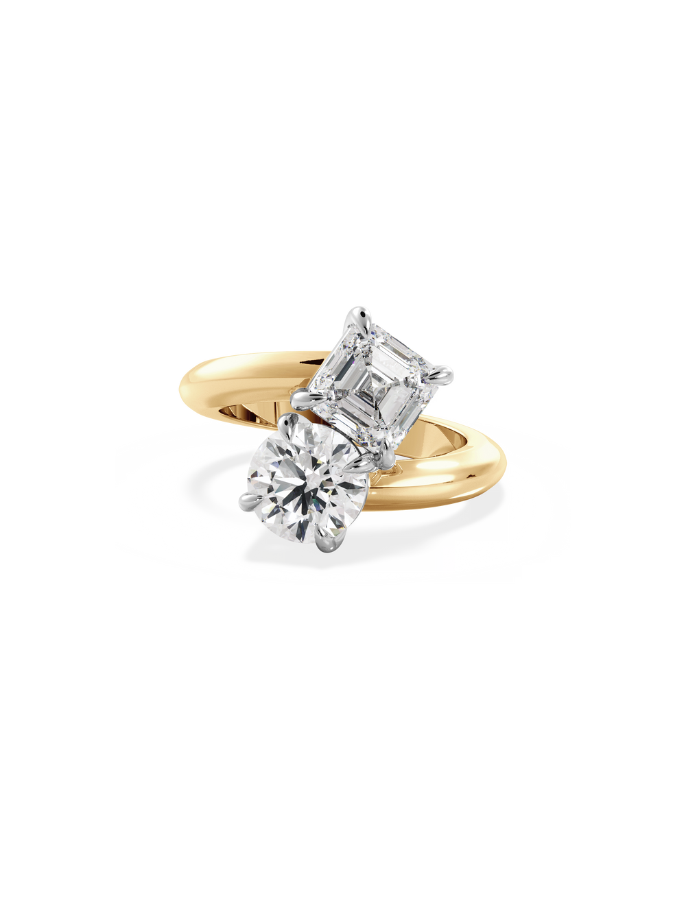 Asscher Jean Toi et Moi Ring - View 