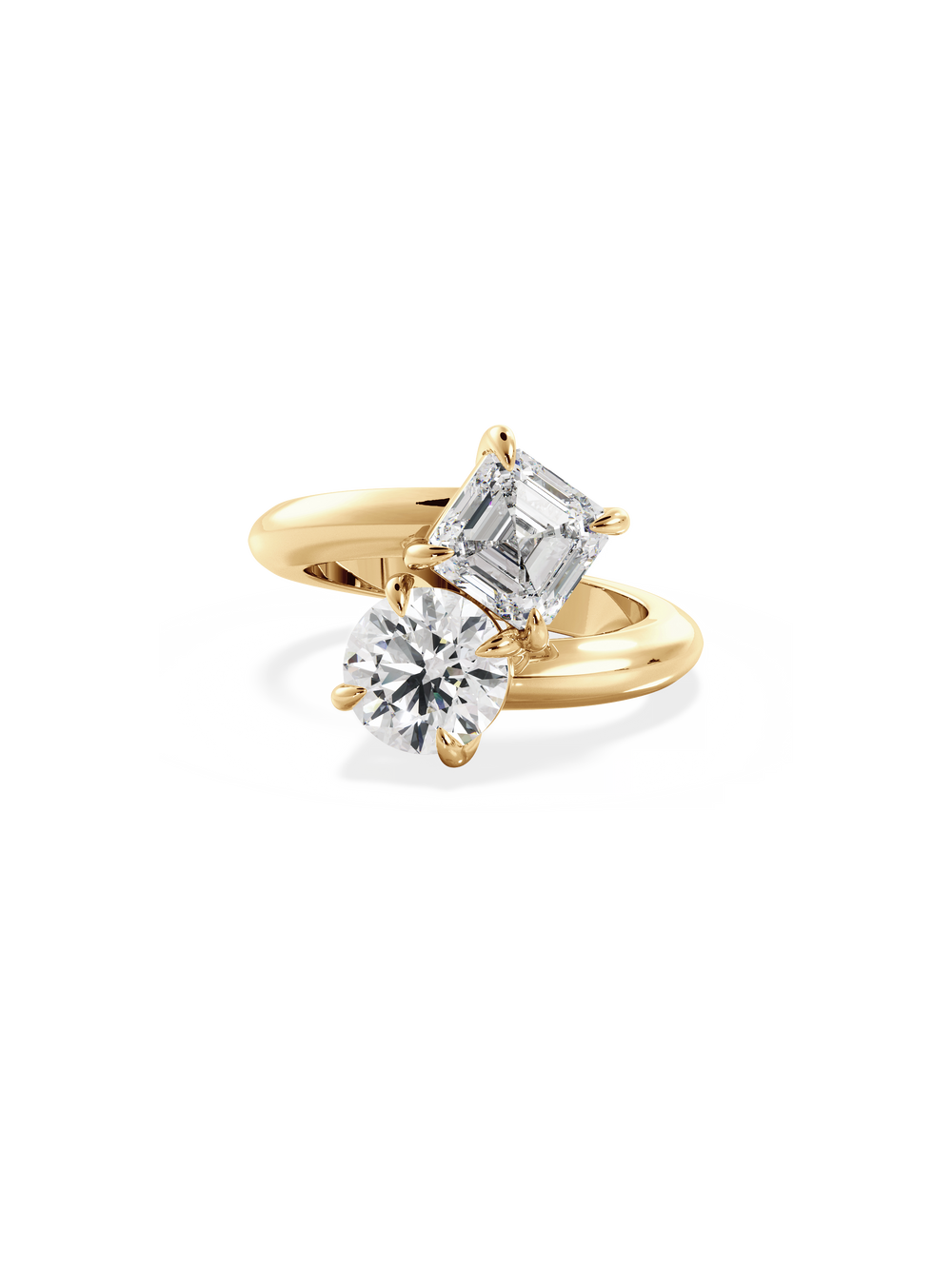 Asscher Jean Toi et Moi Ring - View 