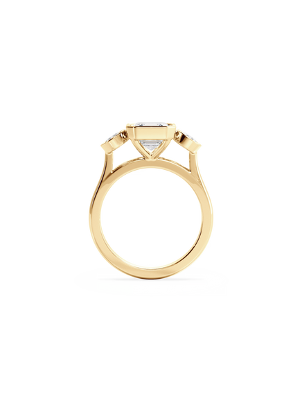 Asscher Bezel Cosmic Trio Ring