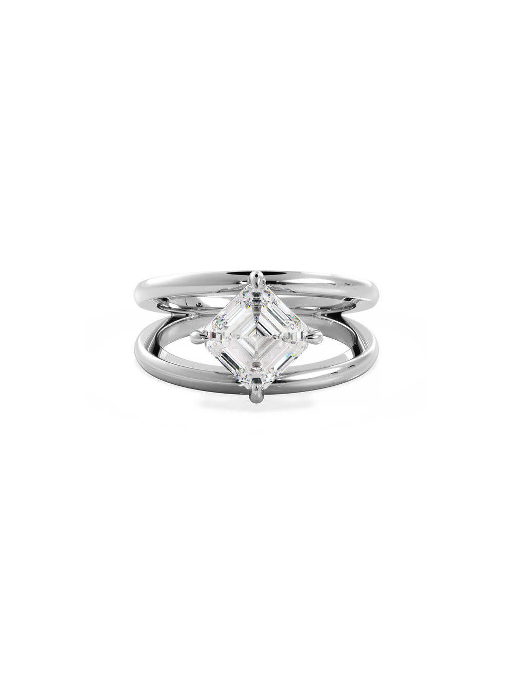Asscher Signature Double Band Ring - View 