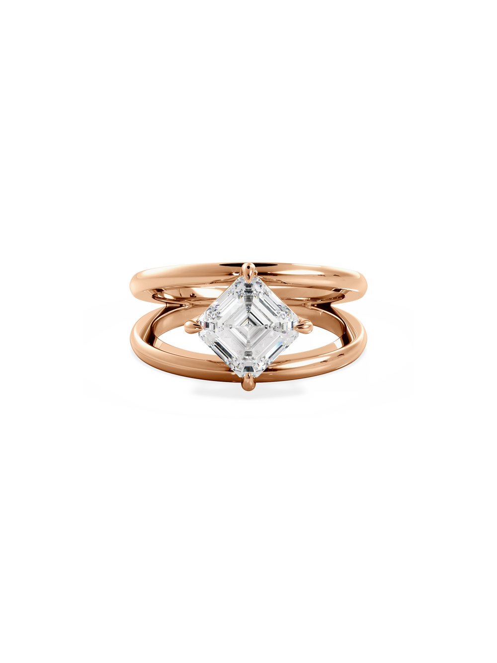 Asscher Signature Double Band Ring - View 