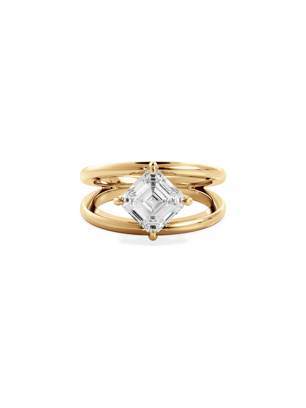 Asscher Signature Double Band Ring - View 