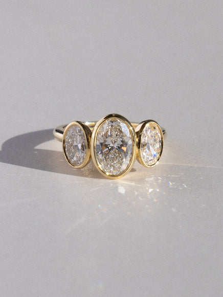 Bezel Oval Trilogy Ring