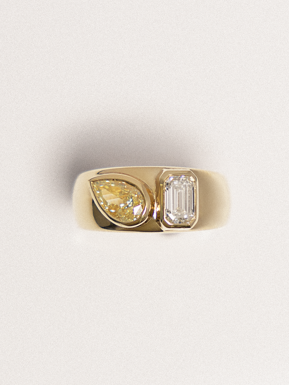 Emerald and Pear Ring - View 