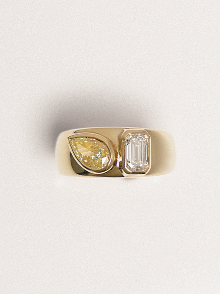 Emerald and Pear Ring